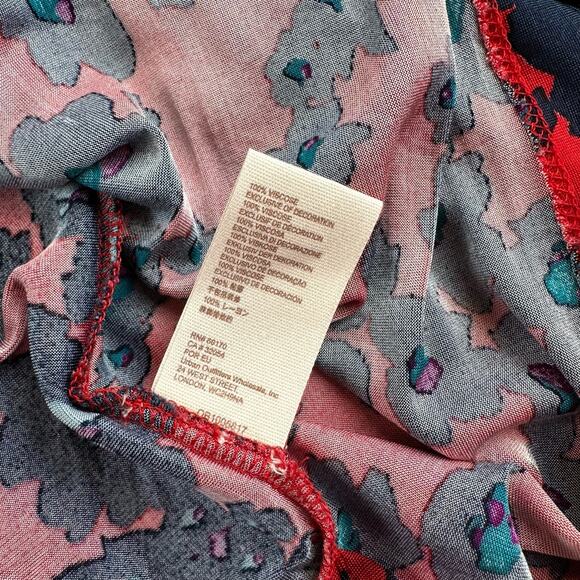 Free People Merlot Combo Love Letter Red & Blue Floral Size Small - Picture 13 of 16